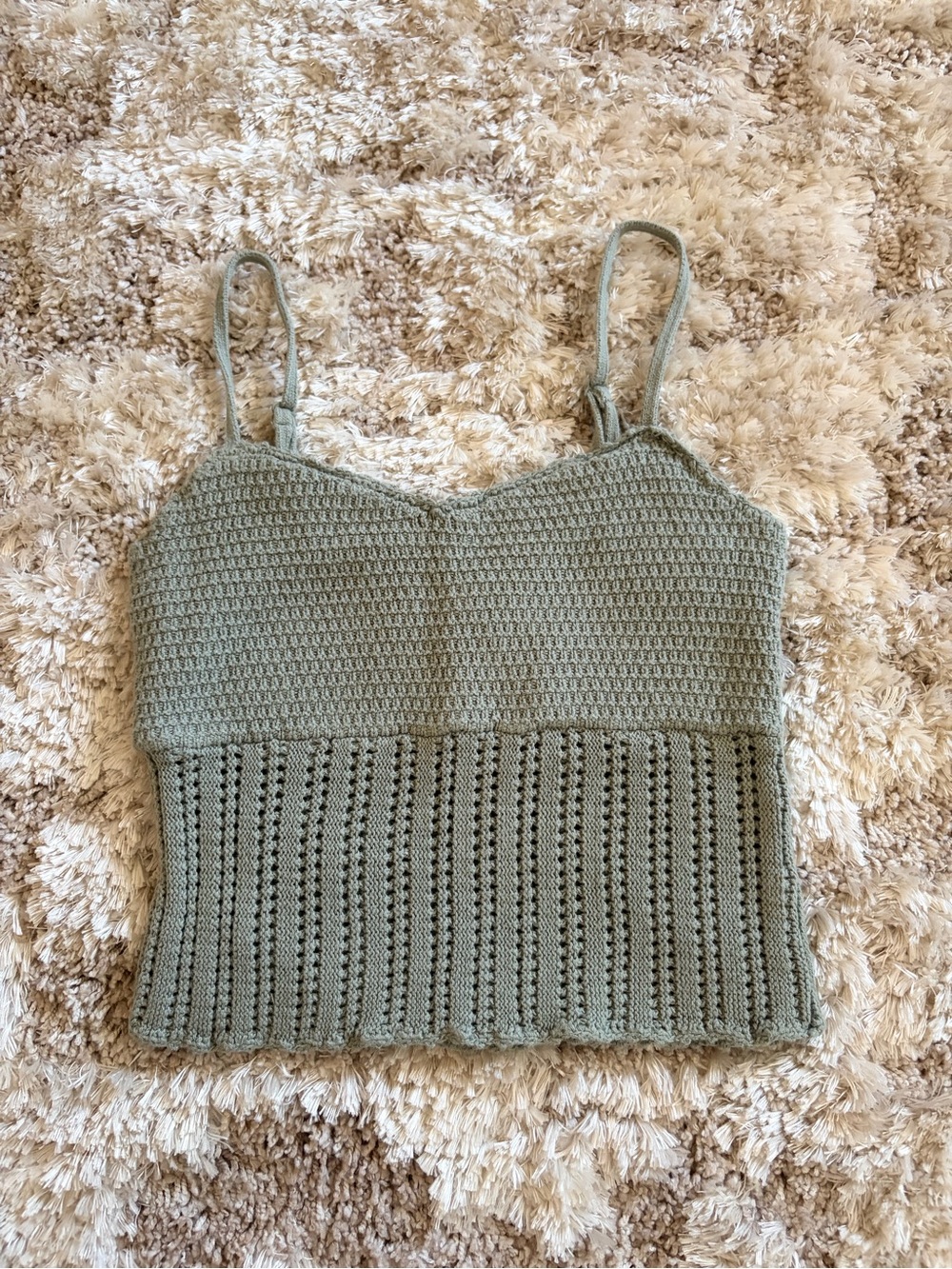Abercrombie Knit Tank Top Size XS Green Crop Top
